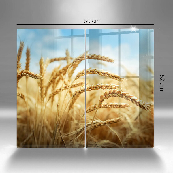 Proteção de paredes na cozinha Espigas de cereais no campo