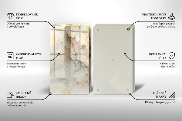 Tampa de parede do fogão a gás Textura mármore com ouro