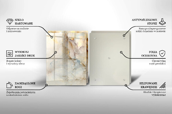 Tampa de parede do fogão a gás Textura mármore com ouro