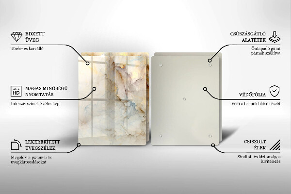 Tampa de parede do fogão a gás Textura mármore com ouro