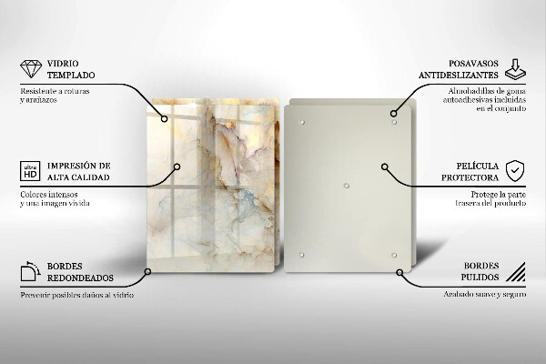 Tampa de parede do fogão a gás Textura mármore com ouro