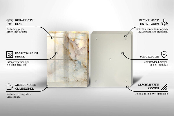 Tampa de parede do fogão a gás Textura mármore com ouro