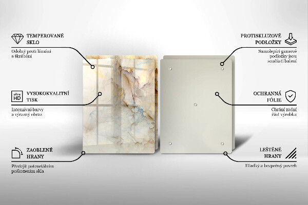 Tampa de parede do fogão a gás Textura mármore com ouro