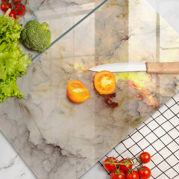 Tampa de parede do fogão a gás Textura mármore com ouro