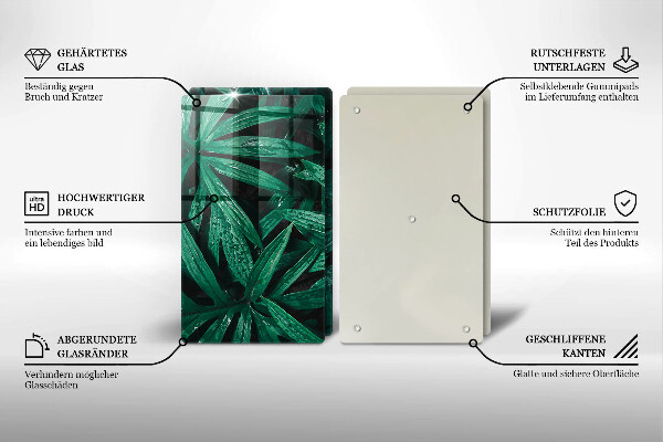 Tampa de parede do fogão a gás Plantas folhas