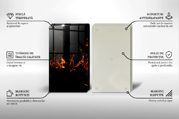 Tampa de parede do fogão a gás Fogo chama viva