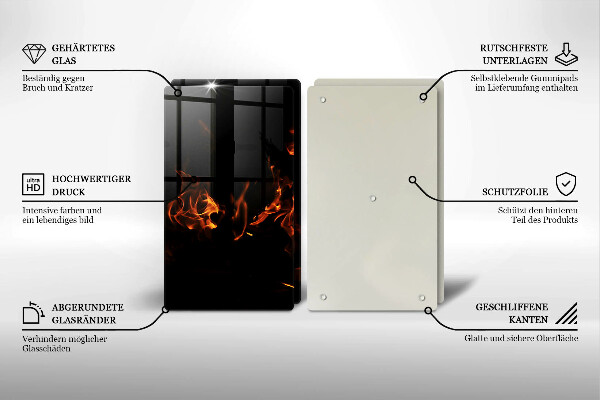 Tampa de parede do fogão a gás Fogo chama viva