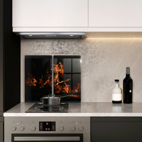 Tampa de parede do fogão a gás Fogo chama viva