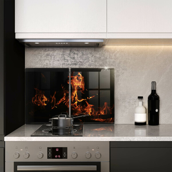 Tampa de parede do fogão a gás Fogo chama viva