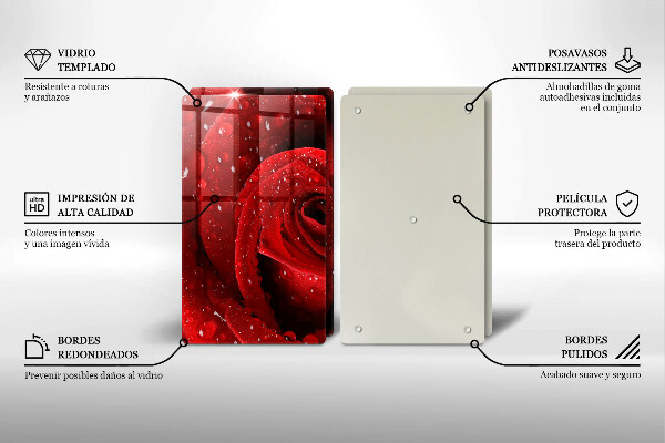 Placa de proteção para o fogão Pétalas de rosa