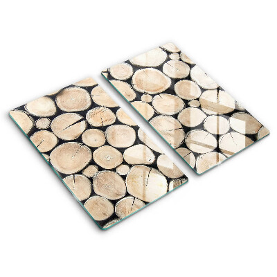 Tampa de parede do fogão a gás Madeira troncos de árvores