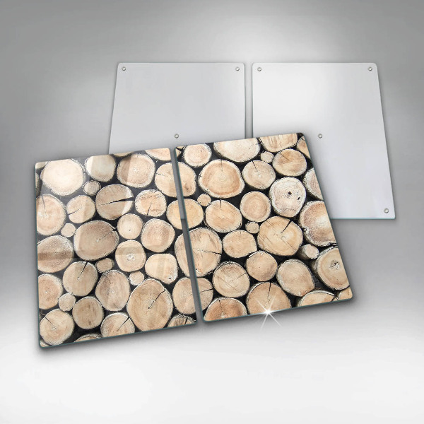 Tampa de parede do fogão a gás Madeira troncos de árvores