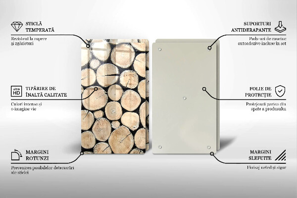 Tampa de parede do fogão a gás Madeira troncos de árvores
