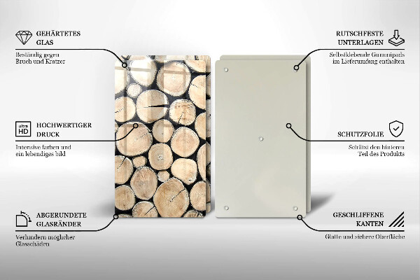 Tampa de parede do fogão a gás Madeira troncos de árvores