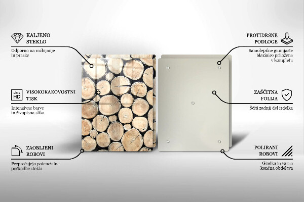 Tampa de parede do fogão a gás Madeira troncos de árvores