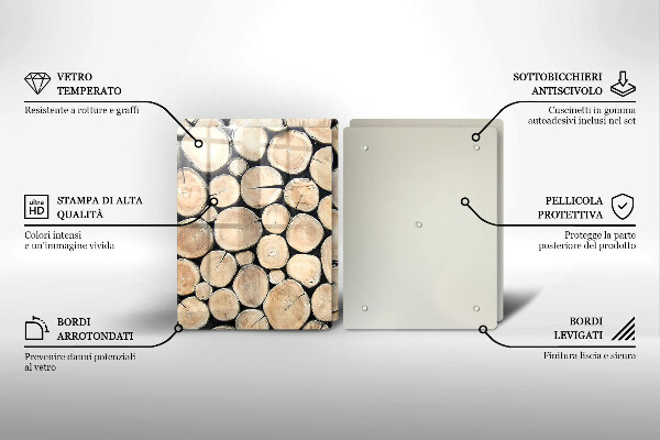 Tampa de parede do fogão a gás Madeira troncos de árvores