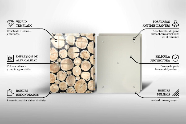 Tampa de parede do fogão a gás Madeira troncos de árvores