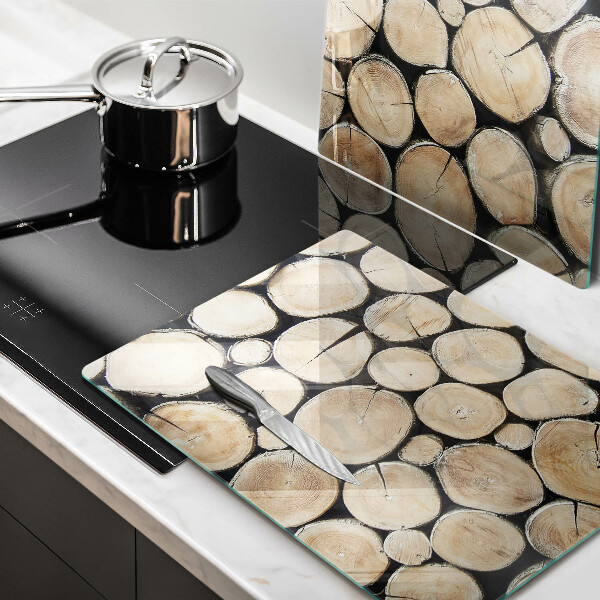 Tampa de parede do fogão a gás Madeira troncos de árvores