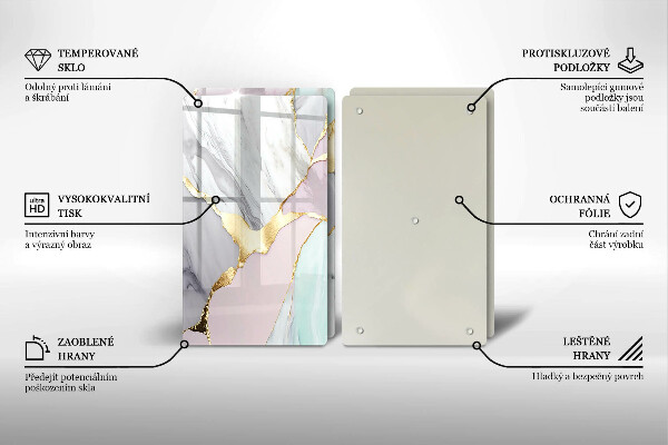 Tampa de parede para fogão a gás Mármore pastel