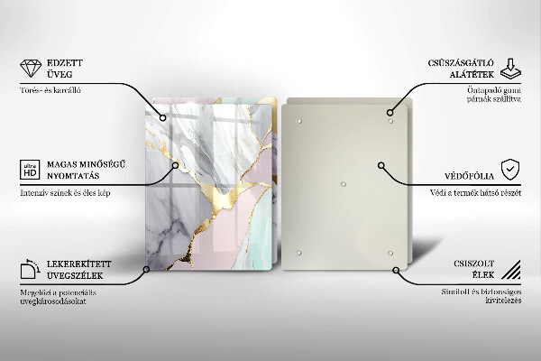 Tampa de parede para fogão a gás Mármore pastel