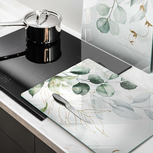 Tampa de parede do fogão a gás Plantas pintadas
