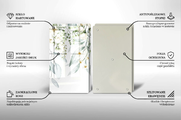 Tampa de parede do fogão a gás Plantas em aquarela