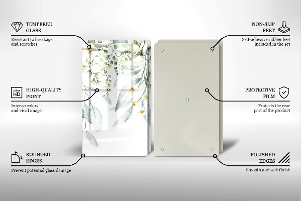 Tampa de parede do fogão a gás Plantas em aquarela