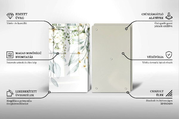 Tampa de parede do fogão a gás Plantas em aquarela
