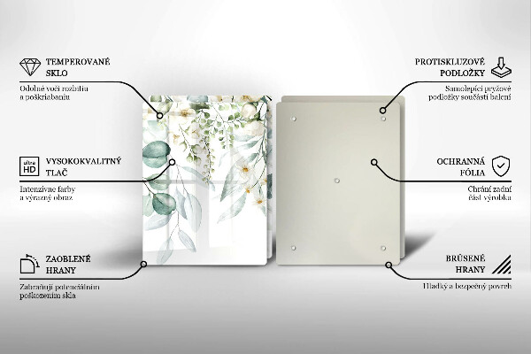 Tampa de parede do fogão a gás Plantas em aquarela