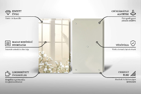 Tampa de parede do fogão a gás Gipsófila boho flores