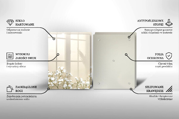 Tampa de parede do fogão a gás Gipsófila boho flores