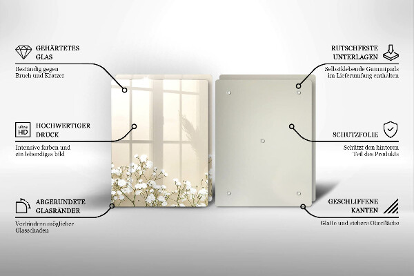 Tampa de parede do fogão a gás Gipsófila boho flores