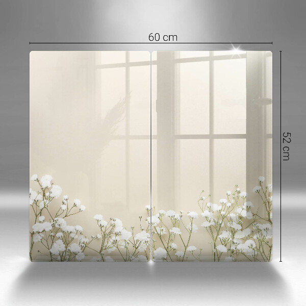 Tampa de parede do fogão a gás Gipsófila boho flores