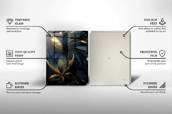 Tampa de parede do fogão a gás Folhas decorativas com ouro