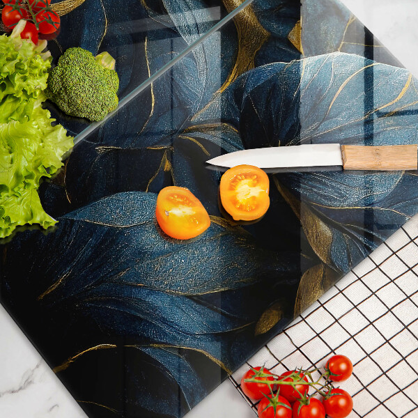 Tampa de parede do fogão a gás Folhas decorativas com ouro