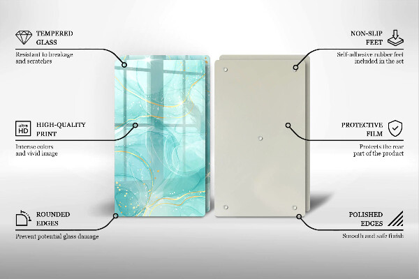 Cobertura de parede do fogão a gás Abstração azul e dourada