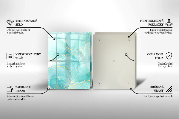 Cobertura de parede do fogão a gás Abstração azul e dourada