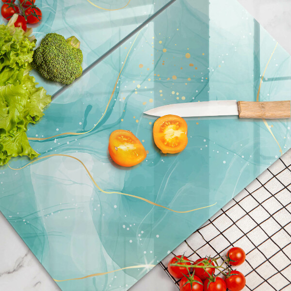 Cobertura de parede do fogão a gás Abstração azul e dourada