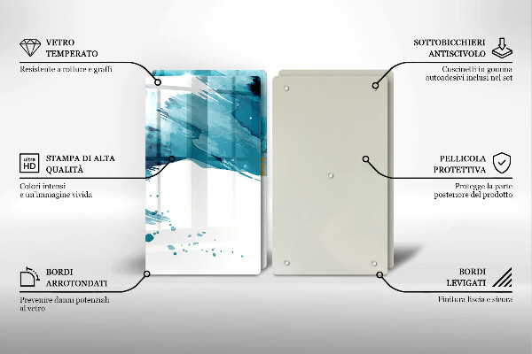 Cobertura de parede do fogão a gás Manchas azuis