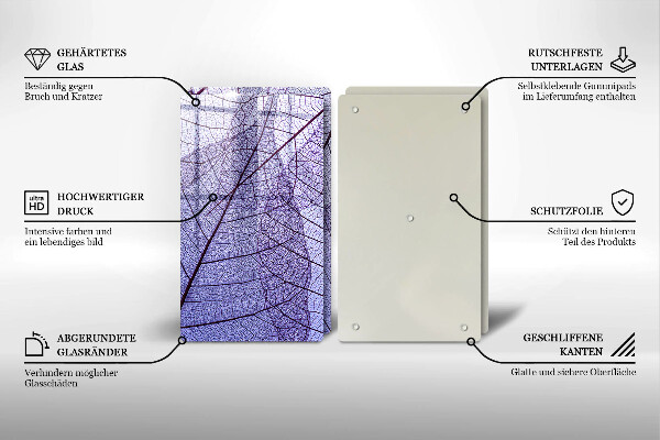 Proteção da parede na cozinha Folhas com nervuras