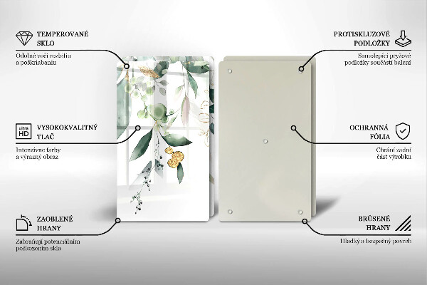 Proteção de parede do fogão a gás Folhas em aquarela