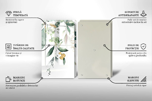 Proteção de parede do fogão a gás Folhas em aquarela