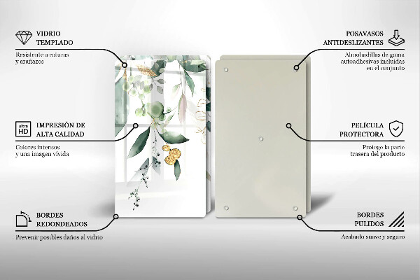 Proteção de parede do fogão a gás Folhas em aquarela