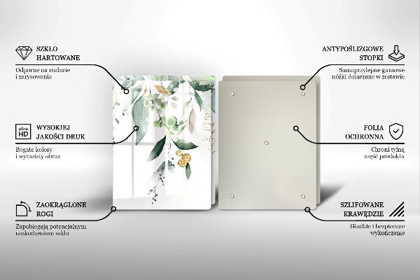 Proteção de parede do fogão a gás Folhas em aquarela