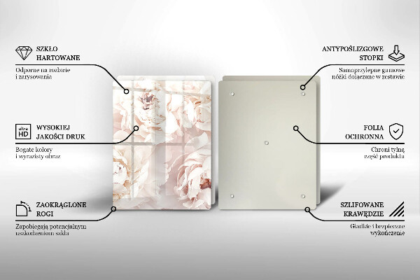 Tampa de parede do fogão a gás Peônias em tons pastel