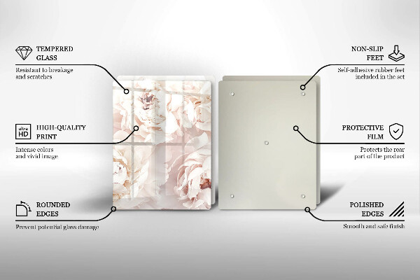 Tampa de parede do fogão a gás Peônias em tons pastel