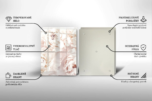 Tampa de parede do fogão a gás Peônias em tons pastel
