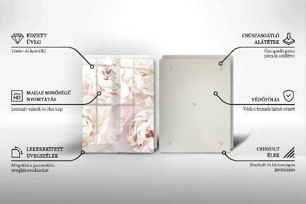 Tampa de parede do fogão a gás Peônias em tons pastel