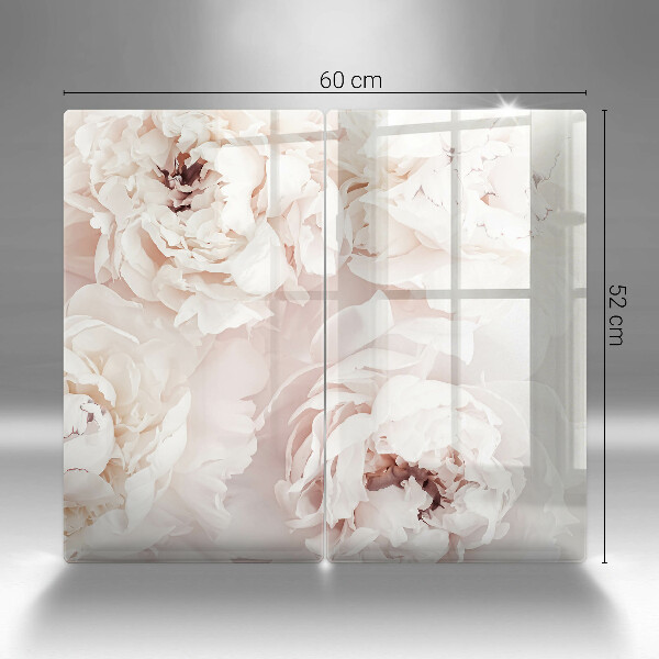 Tampa de parede do fogão a gás Peônias em tons pastel