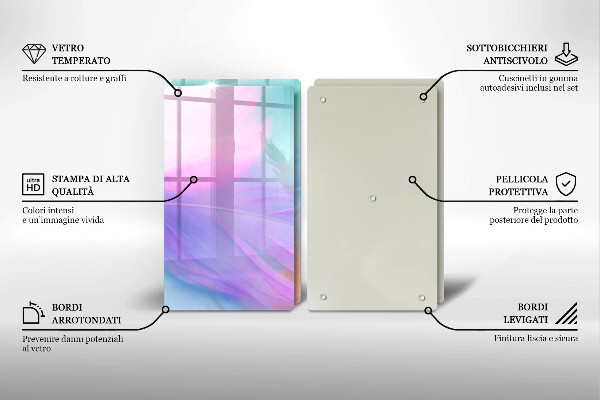 Tampa de parede do fogão a gás Penas em tons pastel